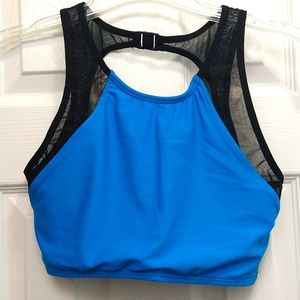 Sporti Active, High Neck, medium  bikini top blue& black